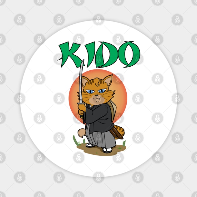 Kido the Samurai Cat Magnet by Rael Mochizuki Arts